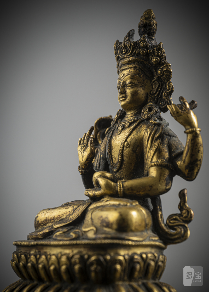 A gilt-bronze of a four-armed Bodhisattva - 图3
